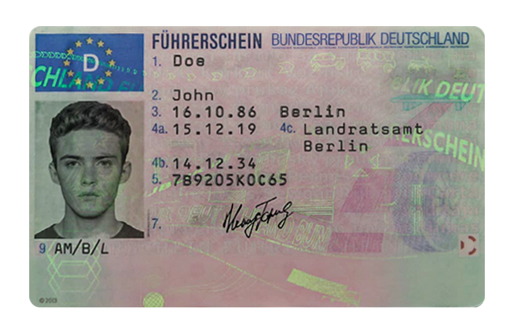 German Driving License Front