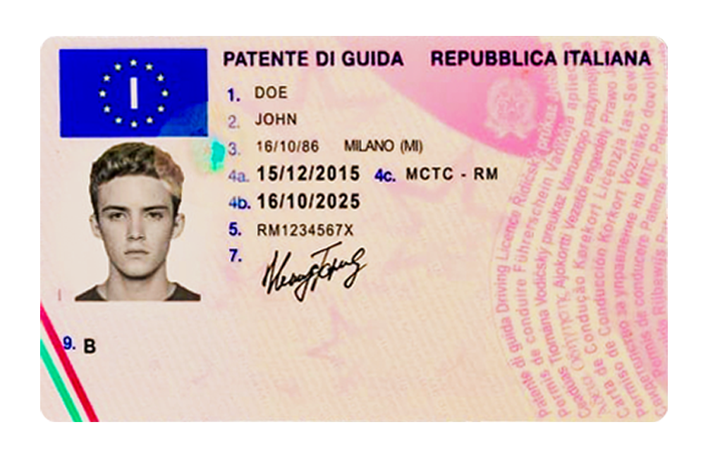 Italian Driving License Front